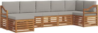 vidaXL Conjunto De Sof&aacute;s De Exterior 7 Uds. Gris Natural Y Claro Vidaxl
