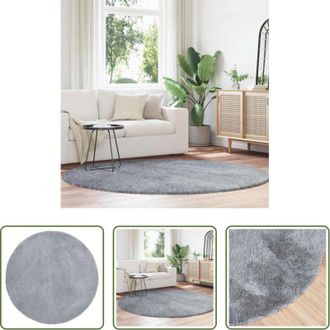 vidaXL Tappeto in poliestere - Tappeto Shaggy a Pelo Lungo NAVARRA Grigio Chiaro 200x200 cm