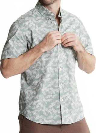 Jachs NY Bay Oxford Short Sleeve Shirt In Green Leaf Bay
