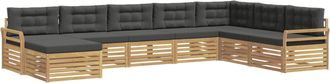 vidaXL Conjunto De Sof&aacute;s De Exterior 8 Uds. Blanco Y Antracita Vidaxl