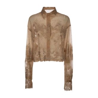 Ermanno Scervino Shirts, female, Beige, Size: M Shirt