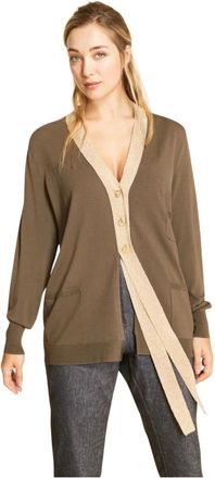 Marina Rinaldi Stijlvolle Gebreide Vest voor Vrouwen - Dames - Vesten - Bruin - S - Truien & Vesten