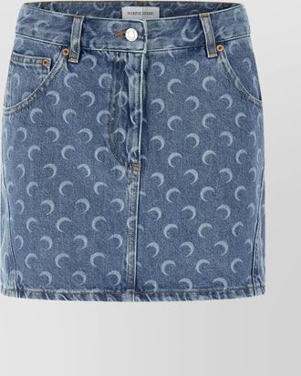 Marine Serre denim mini skirt