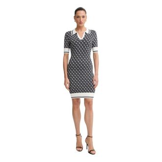 Guess Kleedjes, Dames, Blauw, XL, Lise Mini Jurk