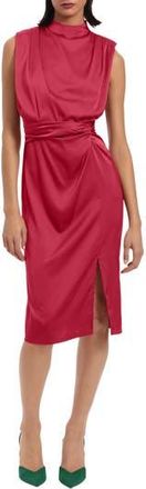 Donna Morgan Gathered Sleeveless Satin Cocktail Dress in Vivacious at Nordstrom Rack, Size 18