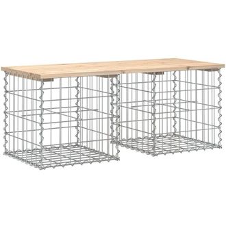 vidaXL Vidaxl - Banco De Jard&iacute;n Dise&ntilde;o Gaviones Madera Maciza Pino 103x44x42 Cm