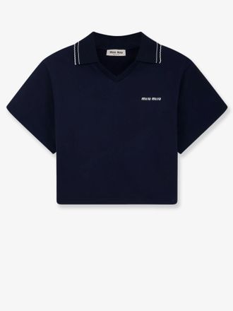 Miu Miu Felpa in cotone con ricamo Logo - MIU MIU - gender_Woman
