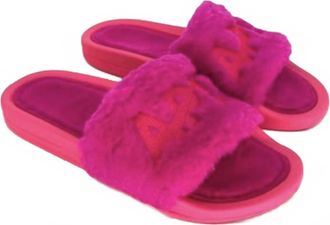 Athletic Propulsion Labs Womens Shearling Slide In Neon Pink