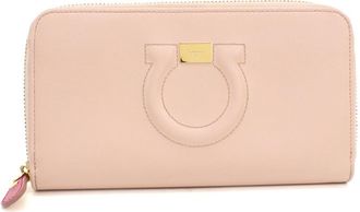 Ferragamo Pink Leather Long Wallet (Bi-Fold) (Pre-Owned)