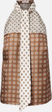 Dorothee Schumacher Graphic Dreams tie-neck silk twill top