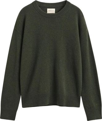 GANT Trui met ronde hals - Dames - Ronde hals truien - Groen - XL - Wol - Truien & Vesten