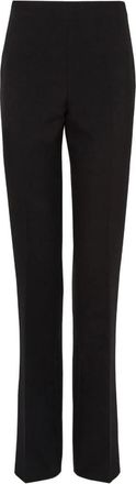 Ferragamo Geklede wollen broek met hoge taille - Dames - Slim Fit Broeken - Zwart - M - Wol - Broeken