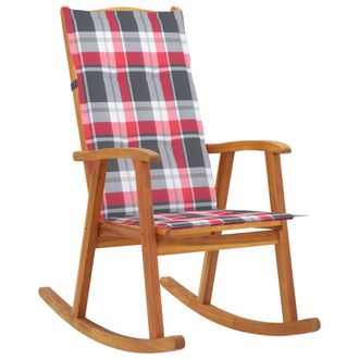 vidaXL Silla Mecedora Con Cojines Madera Maciza De Acacia Vidaxl