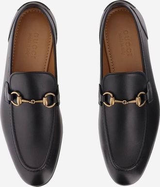 Gucci Mens Loafers Jordaan Leather Black Calfskin