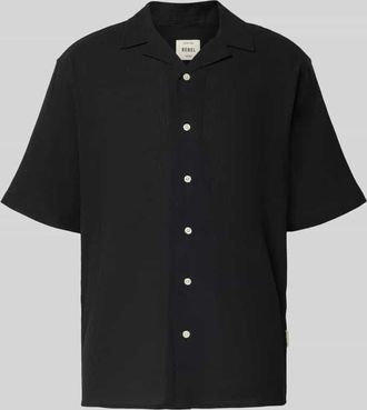 Redefined Rebel Regular Fit Freizeithemd mit Strukturmuster Modell FELIX in Black, Größe XS
