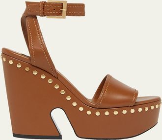 Givenchy 95mm Platform Leather Clog Sandals