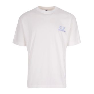 C.P. Company T-Shirts, male, White, Size: XL 30/1 Jersey Comfort Logo T-Shirt