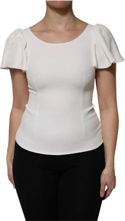 Dolce & Gabbana Witte korte mouwen top - Dames - Blouses - Wit - XS - Overhemden