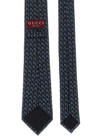 Gucci GG Jacquard Silk Necktie - Navy