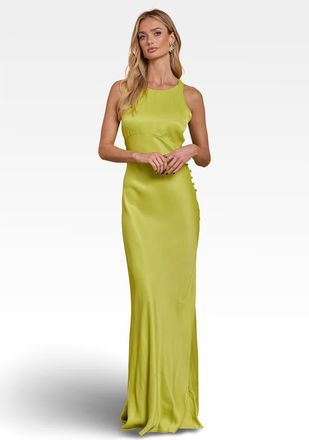 Maids to Measure Coco Satin Dress in Lime at Nordstrom, Size 10