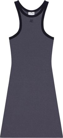 Courr&egrave;ges Steel Blue Sleeveless Mini Dress
