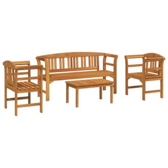 vidaXL Conjunto De Sal&oacute;n Rosa Del Jard&iacute;n 4 Pcs Madera De Acacia S&oacute;lida Vidaxl