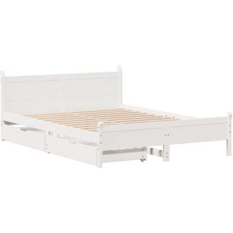 vidaXL Vidaxl - Estructura De Cama Sin Colch&oacute;n Madera De Pino Blanca 150x200 Cm