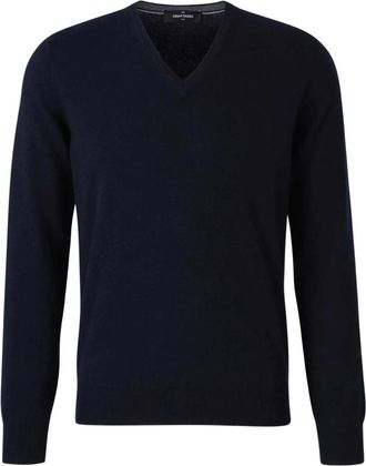 Gran Sasso 598C Pullover - Heren - V-hals truien - Blauw - XL - Truien & Vesten