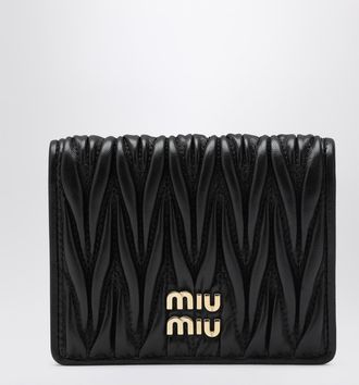 Miu Miu Black quilted nappa leather wallet
