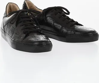 Corneliani ID Crocodile Leather Lace-Up Sneakers Corneliani