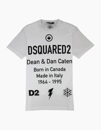 Dsquared2 Mens Dsquared2 Dean & Dan Symbol T-shirt White - Size: 44