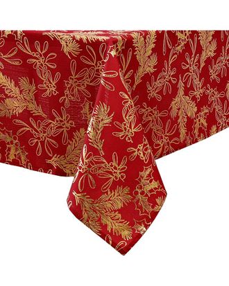 Elrene Foil Woodland Holiday Fabric Tablecloth