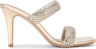 Kurt Geiger Womens Fleur Mule Sandals - Gold Fabric - Size UK 5