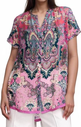 Johnny Was Zoli Tape Hem Burnout Tunic In Pink