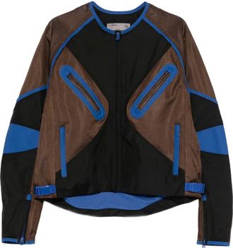 Kiko Kostadinov x Fox Lab zipped panelled moto jacket - Black