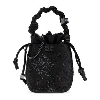 Ganni Bucket Bags, female, Black, Size: ONE SIZE Handheld Bucket Bag