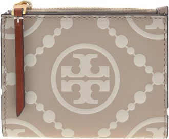 Tory Burch Monogram Contrast Bi-Fold Leather Wallet