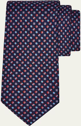 Ferragamo Mens Sports Ball Print Silk Tie