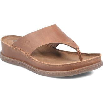 B&oslash;rn Edie Platform Flip Flop in Brown Leather at Nordstrom, Size 10
