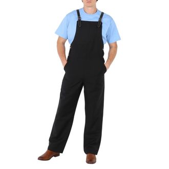 Burberry Mens Black Bib-Front Technical Overalls, Brand Size 46 (US Size 36)