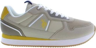 U.S.Polo Association Beige Heren Sneaker Klassieke Stijl - Heren - Sneakers - Veelkleurig - 44 EU - Polyester - Schoenen