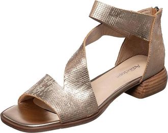 Antelope Womens Leigh Low Block Heel Gladiator Sandals In Gold