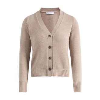 Gran Sasso Truien & Vesten, Dames, Beige, XS, Wol, Volledige knoopkaartigan