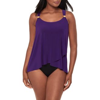 Miraclesuit Razzle Dazzle Underwire Tankini Top in Mulberry at Nordstrom, Size 18