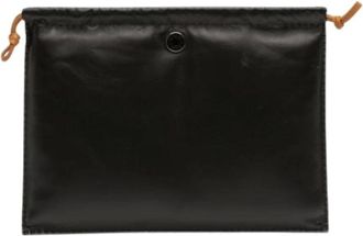 Herm&egrave;s Pre-owned Clutches, female, Black, Size: ONE SIZE Pre-owned Lambskin Drawstring Pouch