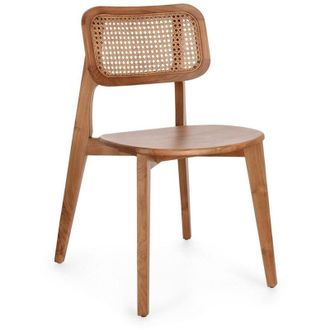 BIZZOTTO Sedia Abby con legno teak, per arredo interno 47 x 56 x h 83 cm -Naturale / Confezione da 1 pezzo