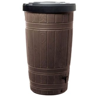 Prosperplast Dep&oacute;sito Para Agua De Lluvia Woodcan 265l., Dimensiones (mm) 648x648x1128, Color Marr&oacute;n