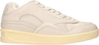 Jil Sander Beige Leather Low Top Mens Sneakers