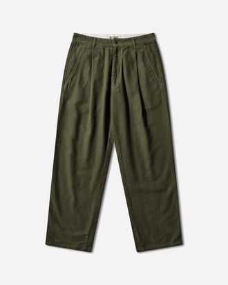 Cav Empt Men s Brushed Soft Cotton One Tuck Pants Green