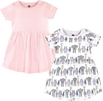 Hudson Baby Stylish Baby Dress 2Pk in Pink Safari at Nordstrom, Size 12-18M